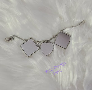 Custom 3 Photo Silver Bracelet