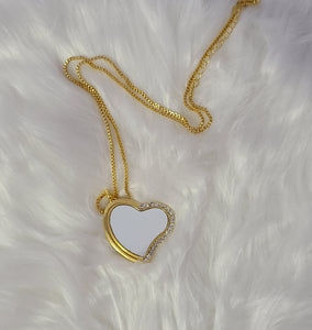 Custom Silver Bling Heart Necklace